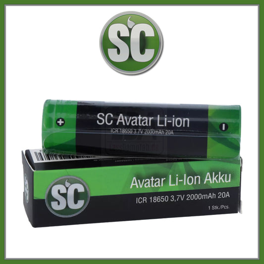 SC Avatar Li-Ion 18650er Akkuzelle 3,7V 2000mAh